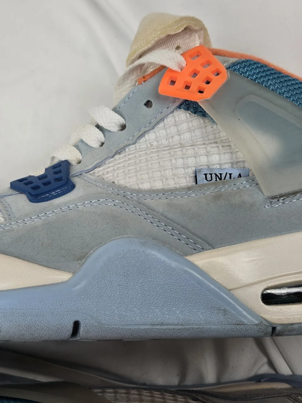 Union LA x Air Jordan 4 Mens Shoes Retro Blue Gray Orange DC9533-802 Size 10